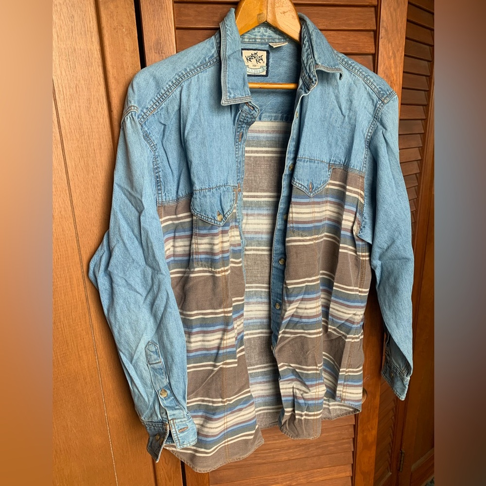 Vintage Button Up Half Denim